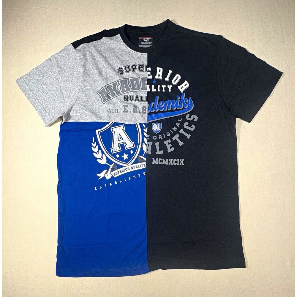 Akademiks Men's XL NWOT Colorblock Graphic Tee Y2K Hip Hop Streetwear